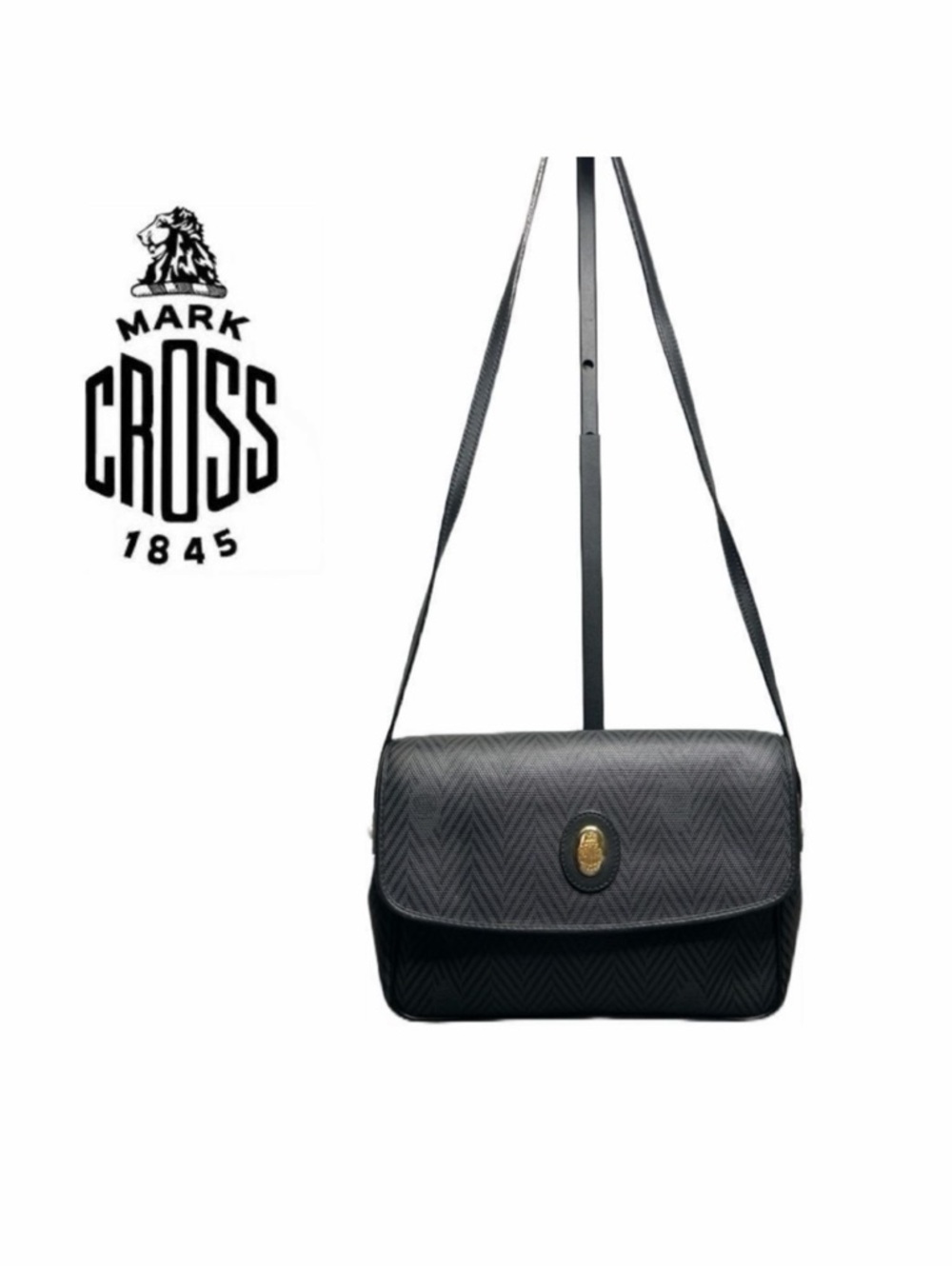 Mark Cross VINTAGE Crossbody or Shoulder Bag with‎ Herringbone Print